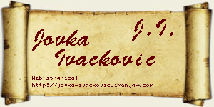 Jovka Ivačković vizit kartica
